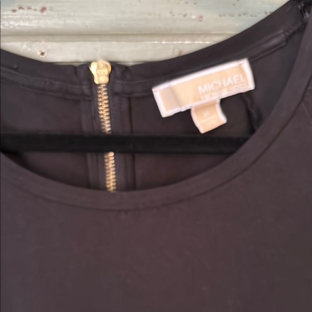 Michaels Kors Black Fitted 3/4 Sleeve Tunic Top - Picture 2 of 6